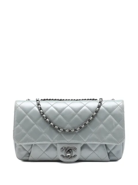 CHANEL Pre-Owned 2015-2016 Medium Quilted Calfskin Coco Pleats Chain Flap crossbody bag Grey UWWC39HGWCX1K65H