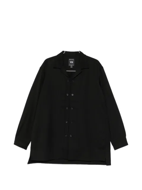 Y-3 double-breasted notched-collar shirt Black KS3888