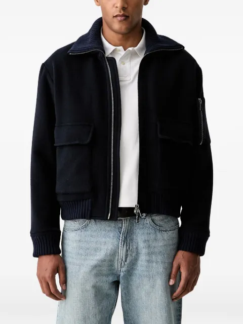 Paul & Shark ribbed-knit collar jacket Blue 16312535