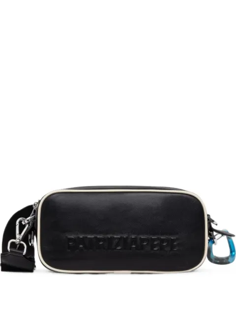 Patrizia Pepe mini logo-debossed carabiner-detail cross body bag Black 8B0116L0006