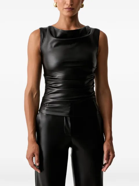 Patrizia Pepe cowl-neck ruched top Black 8C0113E005