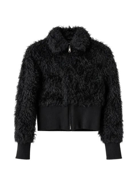 Prada Pre-Owned cropped teddy jacket Black CSVM9420