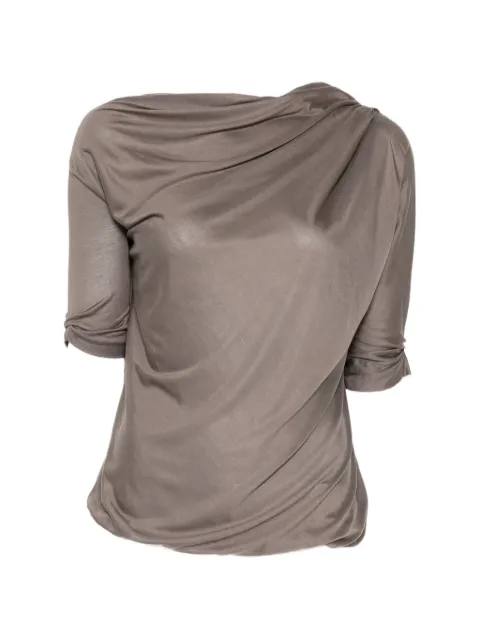 Bottega Veneta Pre-Owned cowl-neck long-sleeve top Brown CSVM9429