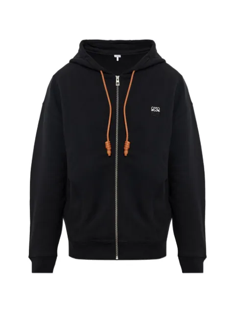 LOEWE logo-embroidered zip-up hoodie Black H526Y25X87