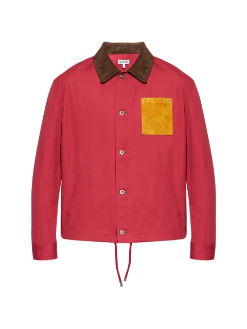 LOEWE corduroy-collar patch-pocket jacket Red H526Y03WDQ