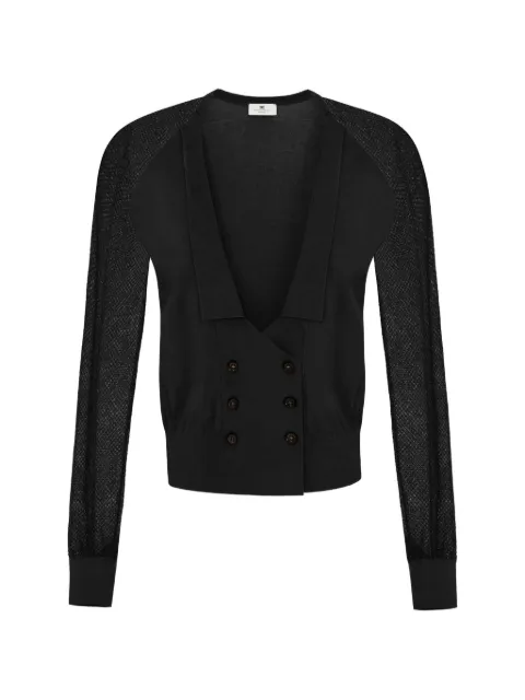 Elisabetta Franchi cardigan in knit and mesh fabric Black MK30Q66E2