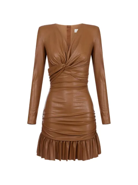 Elisabetta Franchi mini dress with flounce Brown AB98966E2
