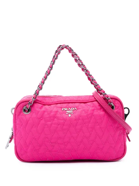 Prada Pre-Owned 2013-2026 Impuntu Tessuto Chain satchel Pink CW1HWU2LU8NWXE7T