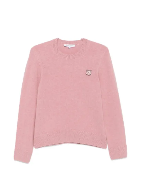 Maison Kitsuné fox-patch wool sweater Pink MRWKJ11KT1006