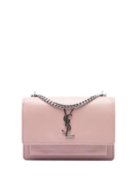 Saint Laurent Pre-Owned 2017 Mini Calfskin Monogram Sunset Wallet on Chain crossbody bag Pink 2YWFTGWH3S88L71P