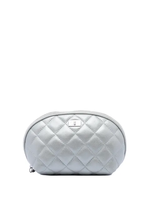 CHANEL Pre-Owned 2013-2014 Quilted Lambskin Reissue 2.55 Cosmetic pouch Silver 2EXTOYN8GBK566KQ