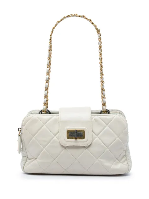 CHANEL Pre-Owned 2011 Quilted Aged Calfskin Mademoiselle Triple Zip shoulder bag White 33VA252UZXDLUEN0