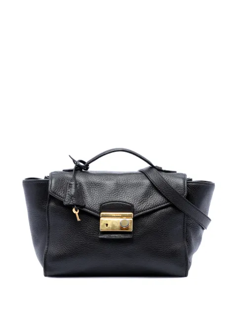 Prada Pre-Owned 2013-2026 Vitello Daino Soundlock satchel Black 0IHX64PGDXCJJG3R
