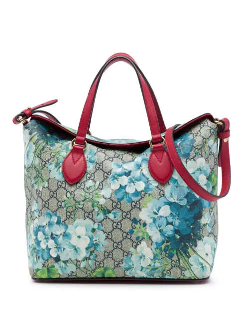 Gucci Pre-Owned 2016-2026 GG Supreme Blooms Linea A Fold Over Tote satchel Red 05PJ65LZ1K2XOG8Q
