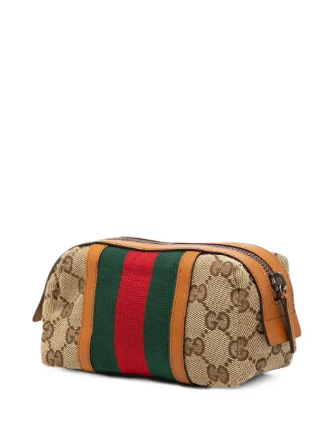 Gucci Pre-Owned 2000-2015 GG Canvas Web Cosmetic pouch Neutrals MI56O9CCLJ5814AM