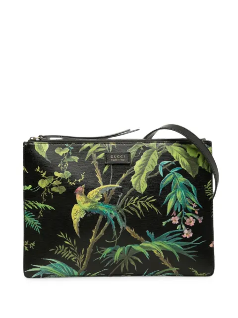 Gucci Pre-Owned 2016-2026 Calfskin Tropical Bird Print crossbody bag Black GERLGKUHQ79J4PHK