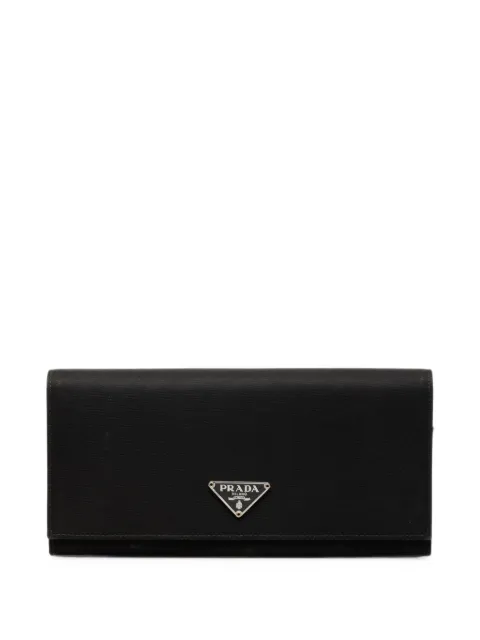 Prada Pre-Owned 2000-2013 Tessuto Wallet long wallets Black D9ZBFW2UWILROSJT