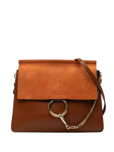 Chloé Pre-Owned 2017 Medium Calfskin and Suede Faye crossbody bag Brown 57TJ6Z38KP4I1ADP