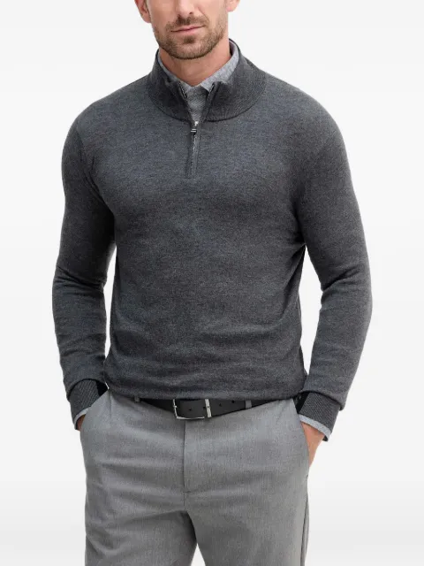 Mos Mosh quarter-zip knitted sweater Grey 503342
