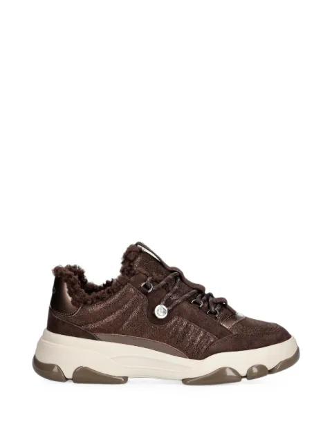 PINKO shearling-trim paneled sneakers Brown SS0195P055L72