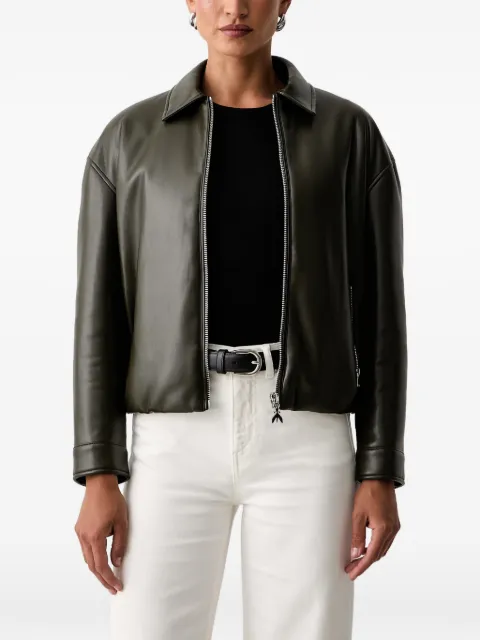 Patrizia Pepe logo-patch zip-up jacket Green 8O0000E005