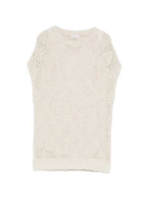 Brunello Cucinelli Vintage double-layer knitted vest Neutrals CSCR9468