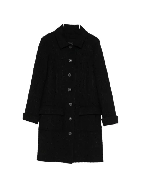 CHANEL Pre-Owned tweed single-breasted coat Black CSVM9430