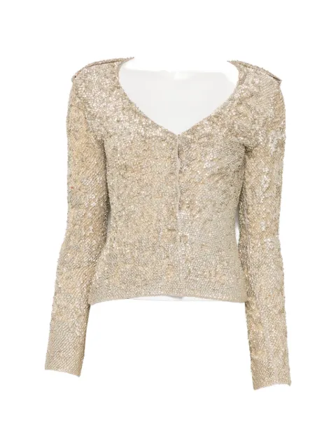 Burberry Prorsum Vintage sequin-embellished cardigan Yellow CSCR9464