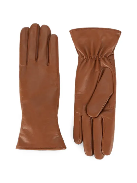 Elisabetta Franchi nappa leather gloves Brown GU20R68E2