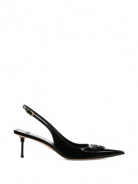 Elisabetta Franchi patent-leather slingback shoes Black SA35L68E2