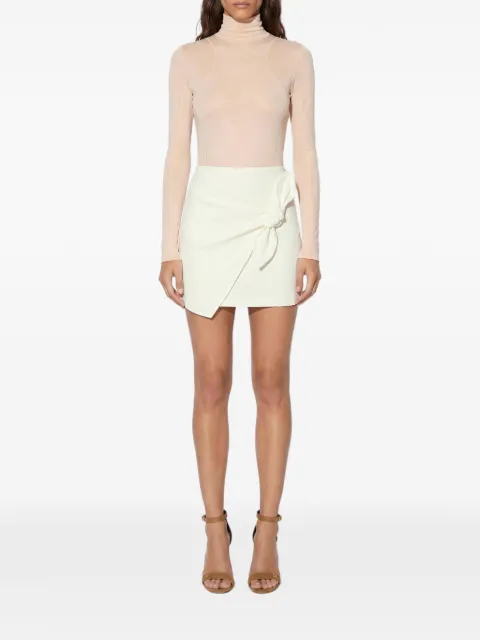 Elisabetta Franchi lightweight crêpe miniskirt with bow White GO19966E2