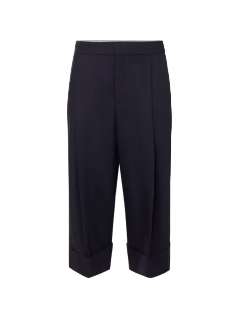 Elisabetta Franchi pinstriped trousers in cool wool fabric Blue PA17866E2