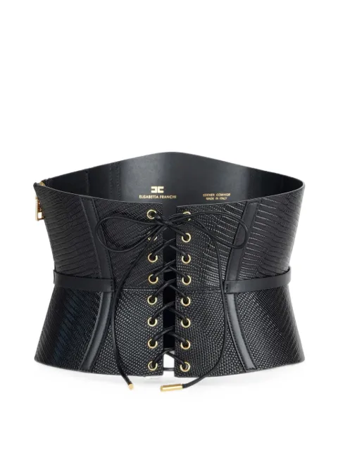 Elisabetta Franchi Bustier-style leather belt Black CT46S66E2