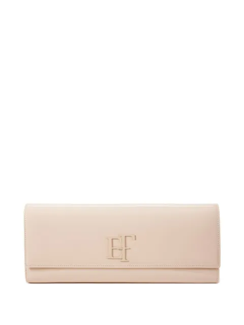 Elisabetta Franchi patent-leather clutch bag Neutrals BS29A67E2