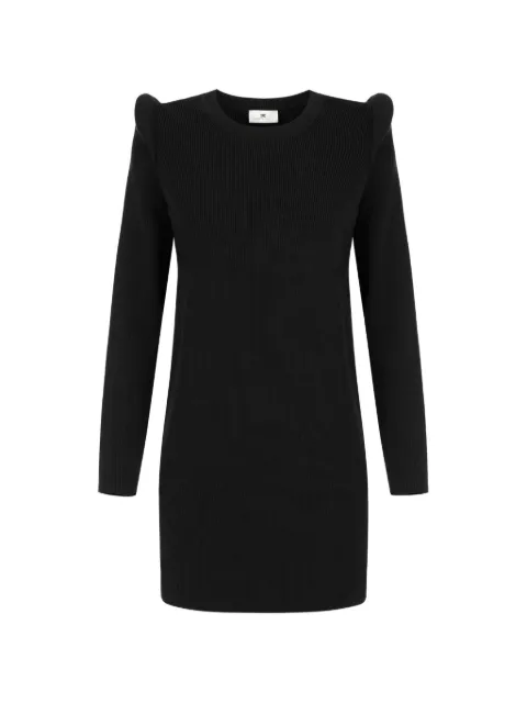 Elisabetta Franchi mini dress in knit fabric with 3D details Black AM15S66E2
