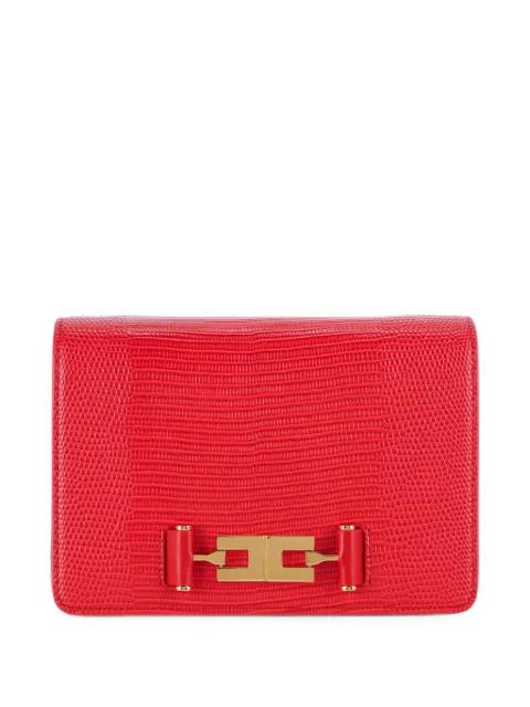 Elisabetta Franchi lizard-effect chain-strap shoulder bag Red BS09A66E2
