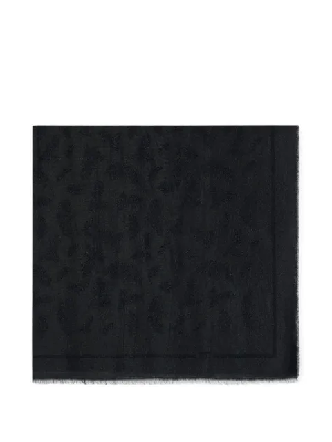 Elisabetta Franchi feather-themed lurex foulard scarf Black SC06F67E2