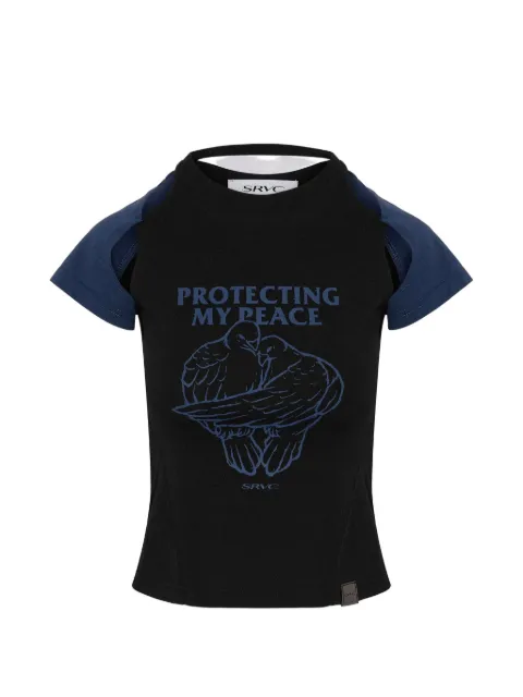 SRVC Studio Protecting My Peace cut-out T-shirt Black SS26JT03