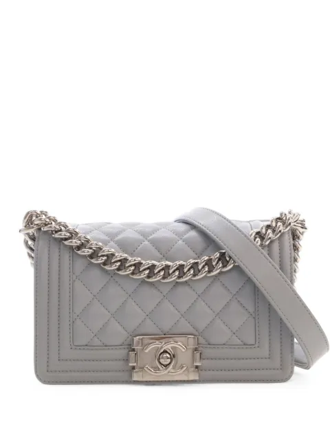 CHANEL Pre-Owned 2021-2026 Small Quilted Caviar Boy Flap crossbody bag Grey NWC1EIGGUGLKXYHJ