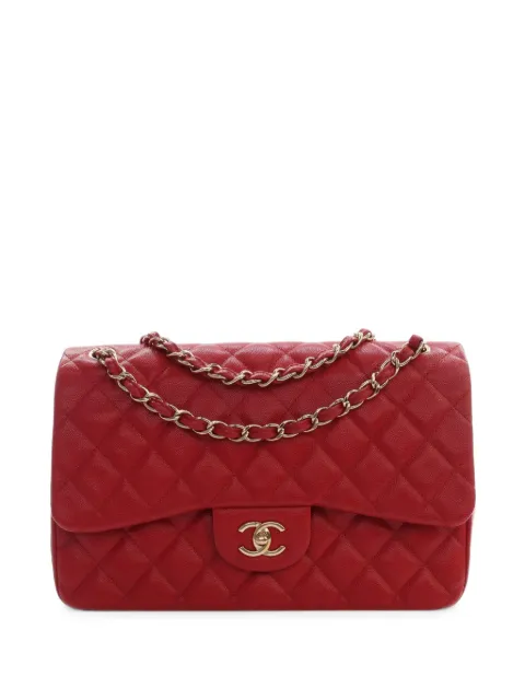 CHANEL Pre-Owned 2019 Jumbo Classic Caviar Double Flap shoulder bag Red O39BEC51PQ7EZ755