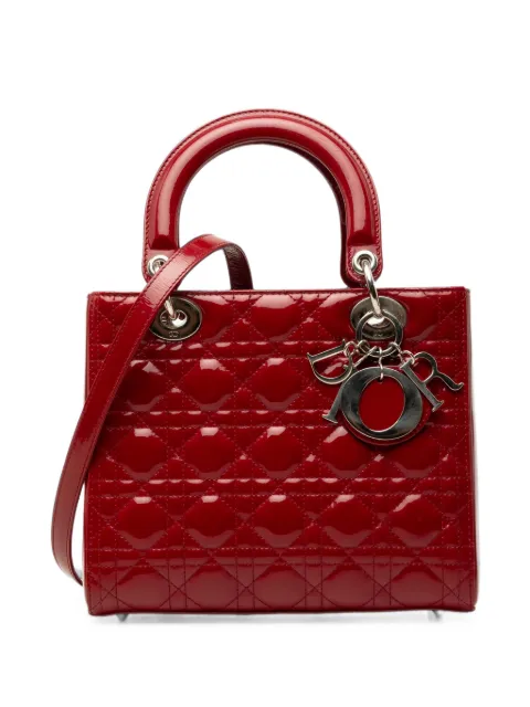 Christian Dior Pre-Owned 2013 Medium Patent Cannage Lady Dior satchel Red GR9RVP0SRXOM39GV