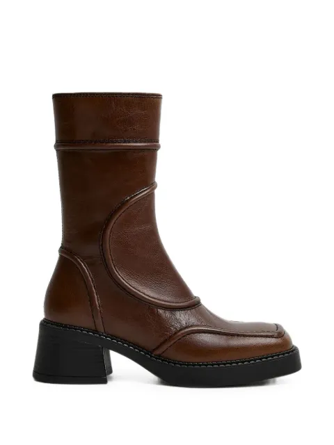 Miista Malene panelled square-toe boots Brown E84219