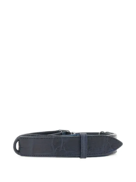 Orciani Nobuckle crocodile-effect leather belt Blue NB0031