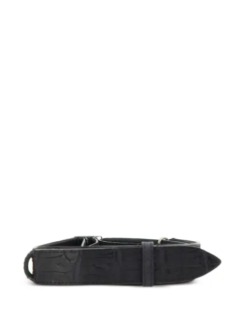 Orciani Nobuckle crocodile-effect suede belt Black NB0031NERO