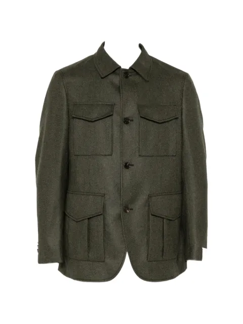 Caruso flap-pocket jacket Green SC200S5088640730