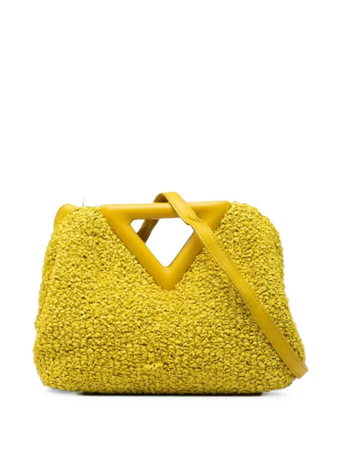 Bottega Veneta Pre-Owned 2012-2026 Small Boucle Curly Raffia The Point Triangle satchel Yellow 26QDKF6LV1WGC11Z