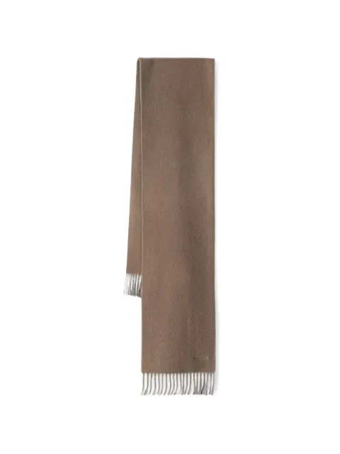 Max Mara fringed logo-embroidered scarf Neutrals 2624546232600