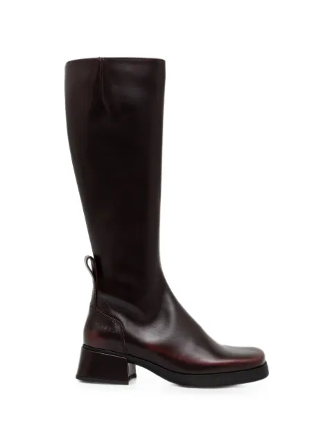 Miista Brunildha square-toe knee-length boots Red E84298