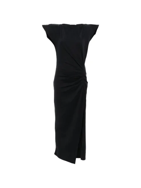 MARANT ÉTOILE ruched side-slit maxi dress Black RO0307FAA1N41I