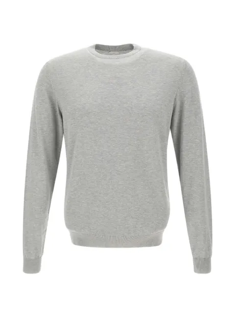 Eleventy ribbed-trim cotton sweater Grey G76MAGG14